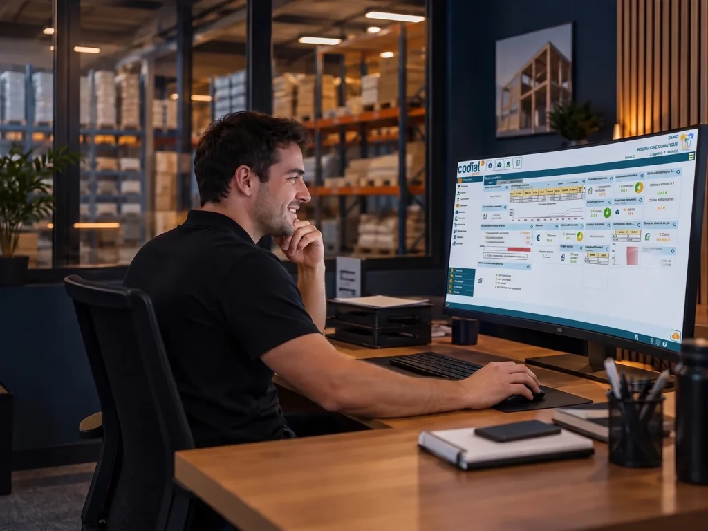 Utilisateur de Codial à son poste de travail